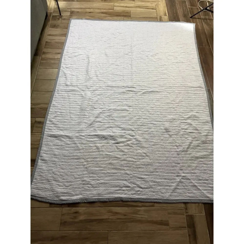 Stewart House Collection by Fieldcrest Twin Blanket Gray Textured Made USA 64x86